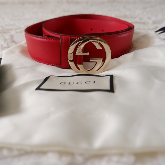 Authentic GUCCI belt w interlocking G buckle - Picture 2 of 3
